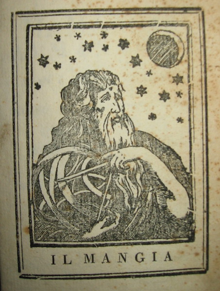   Il Mangia. Almanacco per l'anno 1829. Con i Reali Sovrani di Toscana, Sommo Pontefice regnante, eminentissimi cardinali viventi, arcivescovi e vescovi della Toscana, impiegati e magistrature della città  e Stato di Siena e con tutte le feste che si fanno nella nostra città  e suburbio  s.d. Siena nella Stamp. Comunitativa ed Arcivescovile presso Giovanni Rossi